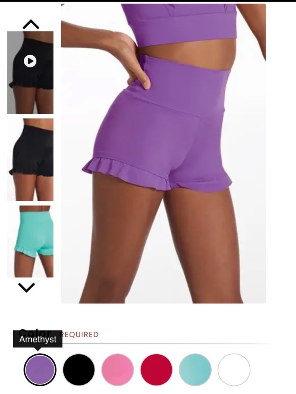 2 pairs of balera Amethyst High-Waist Ruffle Shorts